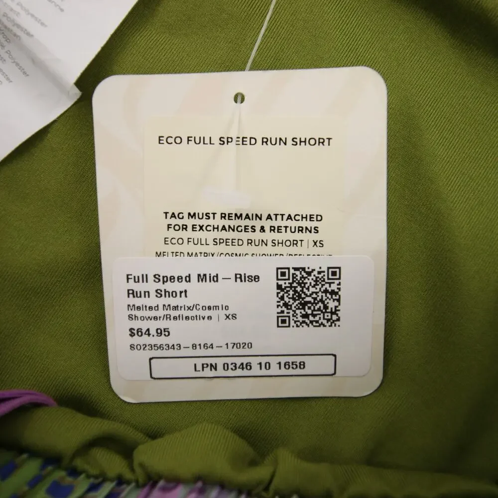 Fabletics Shorts Green Pink Multicolor Mid Rise Running Zipper Pocket XS NWT - Picture 9 of 14